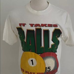 Vintage Coed Naked Mens Tshirt Size L Made in USA‎ Pool Billiard Teme 1994.